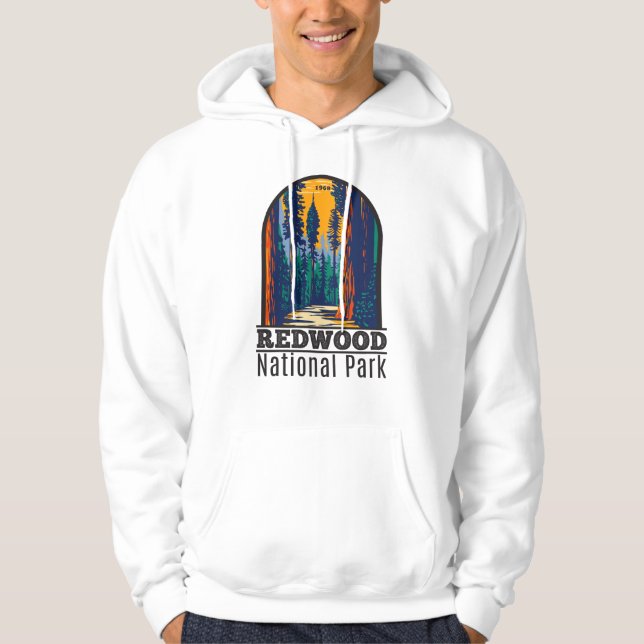 Redwood National Park California Vintage Hoodie (Framsida)