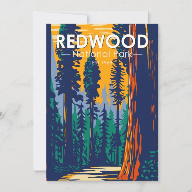 Redwood National Park California Vintage  Julkort (Framsida)