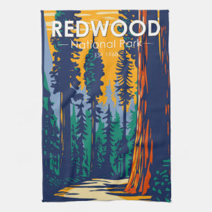 Redwood National Park California Vintage Kökshandduk