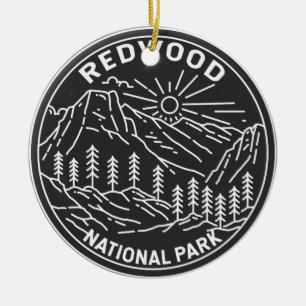 Redwood National Park California Vintage Monoline Julgransprydnad Keramik