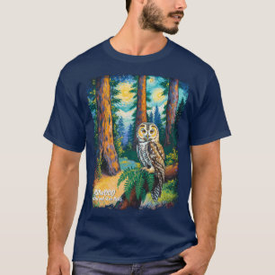 Redwood National Park Färgrik Skog Uggle Vilda Dju T Shirt