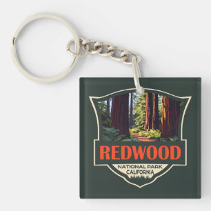 Redwood National Park Illustration Retro Badge