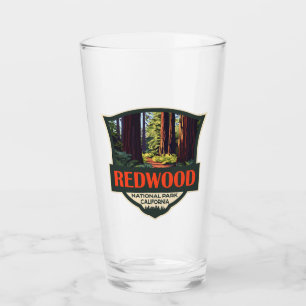 Redwood National Park Illustration Retro Badge Glaskopp