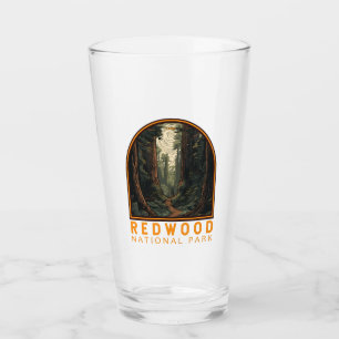 Redwood National Park Illustration Trail Vintage Glaskopp