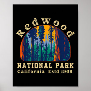 Redwood National Park Kalifornien Retro Vintage Ka Poster