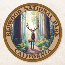 Redwood National Park Kalifornien Underlägg Papper Rund