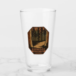Redwood National Park Minimal Retro Emblem Glaskopp