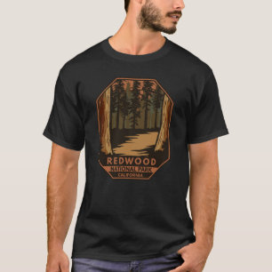 Redwood National Park Minimal Retro Emblem T Shirt