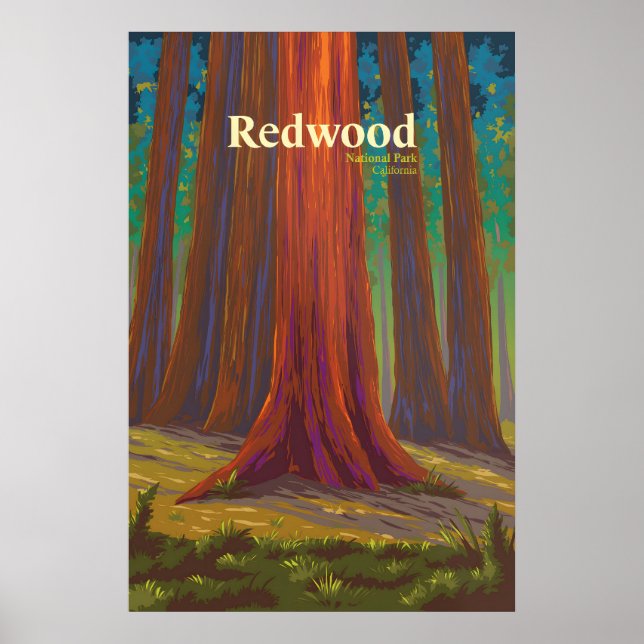 Redwood National Park Reseskylt Poster (Framsidan)