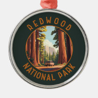 Redwood National Park Retro Distress Circle