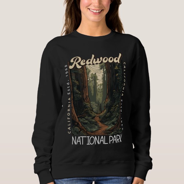 Redwood National Park Retro Distress T Shirt (Framsida)