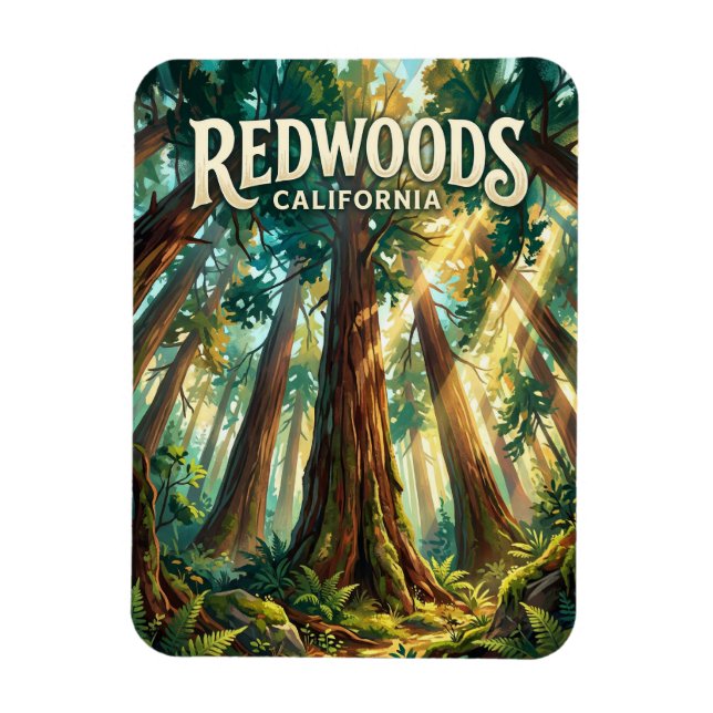 Redwood National Park USA Magnet (Vertikal)