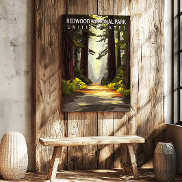 Redwood National Park USA Resa Poster Canvas Konst