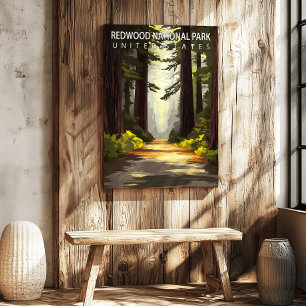 Redwood National Park USA Resa Poster Canvas Konst