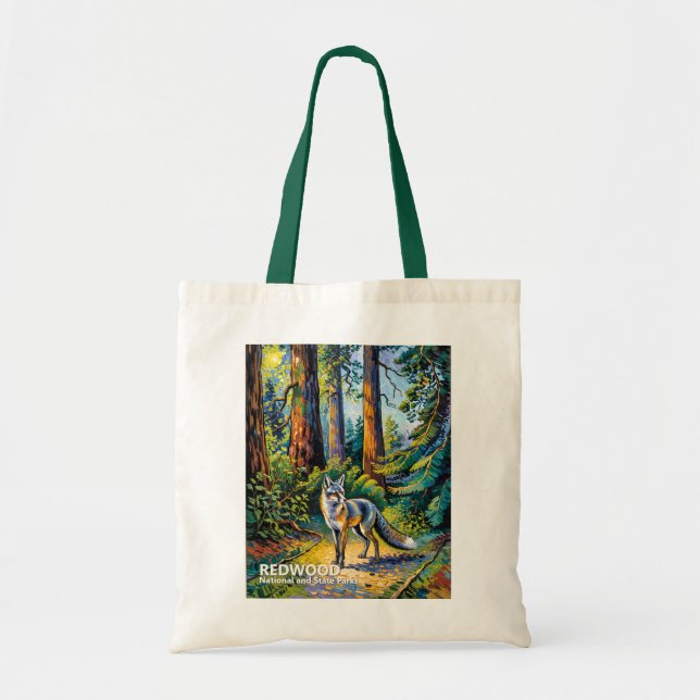 Redwood National Park Van Gogh Forest Fox Custom Tygkasse (Framsidan)