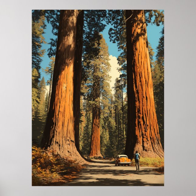 Redwood National Park Vintage Stil Travel Poster (Framsidan)