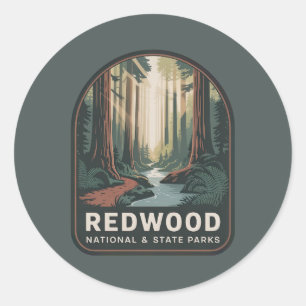 Redwood National & State Parks Vintage-märke Runt Klistermärke
