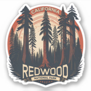 Redwood nationala statliga parken, kustnära Kalifo Klistermärken