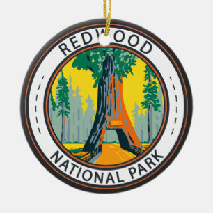 Redwood nationalpark Chandelier Träd Badge Julgransprydnad Keramik