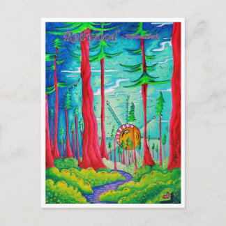 Redwood Nationalpark Resa Konst Postkort Vykort