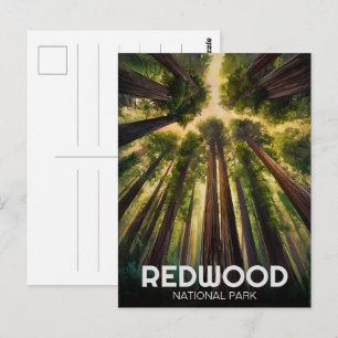 Redwood nationalstatspark, kustnära Kalifornien Vykort