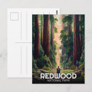 Redwood nationalstatspark, kustnära Kalifornien Vykort