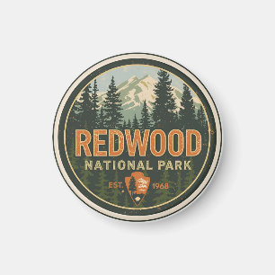 Redwood nationella statliga park, kustnära Kalifor Magnet