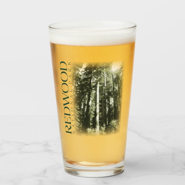Redwood Pint Glass, nationalparken Tumbler Glaskopp (Framsida fylld)