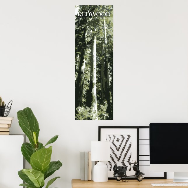 Redwood Print, nationalparken Poster, 12 x 36 tum Poster (Hemmakontoret)