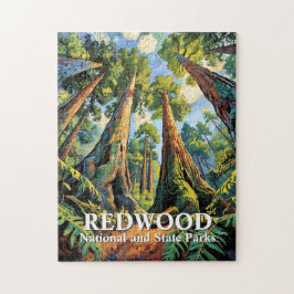 Redwoods National Park California Van Gogh Custom Pussel