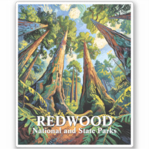 Redwoods Nationalpark Kalifornien Van Gogh Anpassa Klistermärken