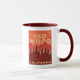 Redwoodträdnationalparkvintage affisch mugg