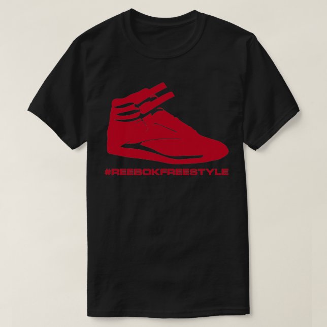 Reebok Freestyle Sneaker i Red reebokfreestyle T Shirt (Design framsida)