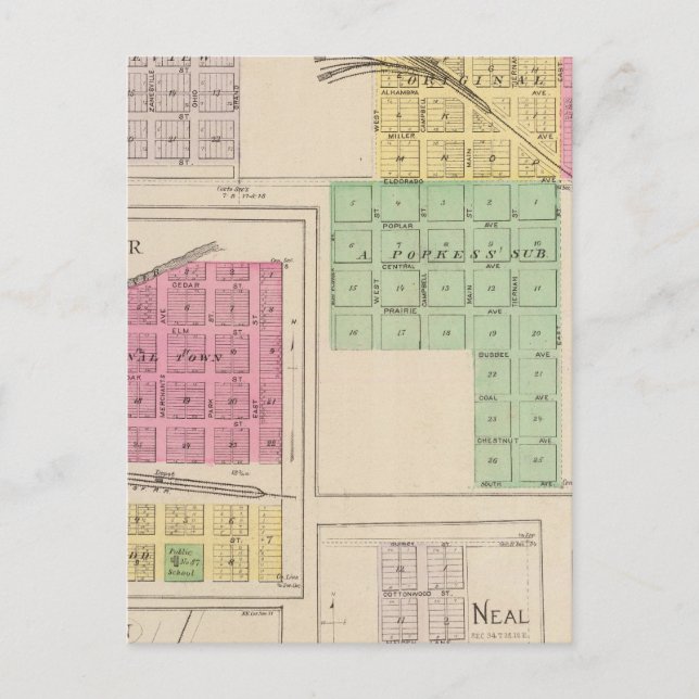 Reece, Fall River, Hamilton och Climax, Kansas Vykort (Framsida)