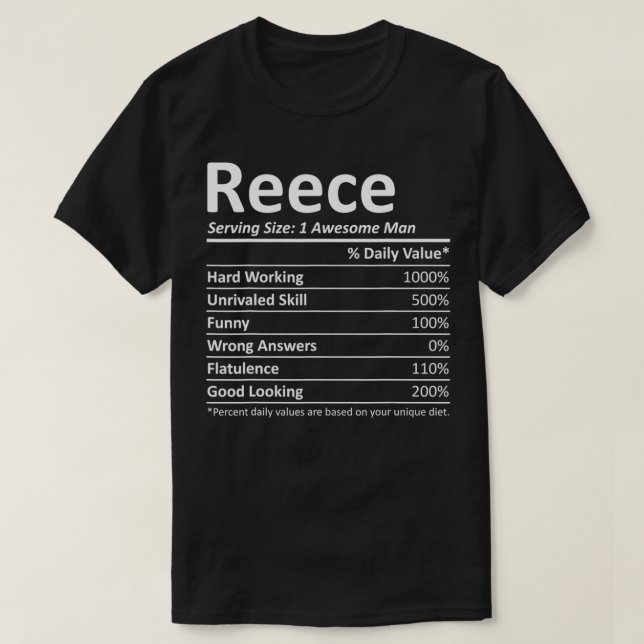 REECE Nutrition Funny Birthday Personlig Namn G T Shirt (Design framsida)