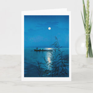 Reed Sjö och Full Moon, Koho Shoda, Woodcut Kort