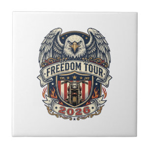 reedom Tour 2026 Vintage Eagle Motorcykel Kakelplatta