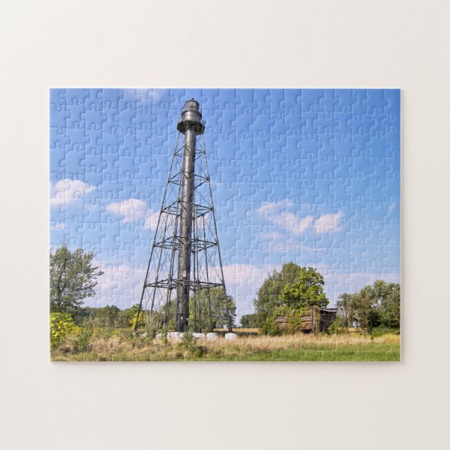 Reedy Range Rear Lighthouse, Delaware Puzzle Pussel (Horisontell)