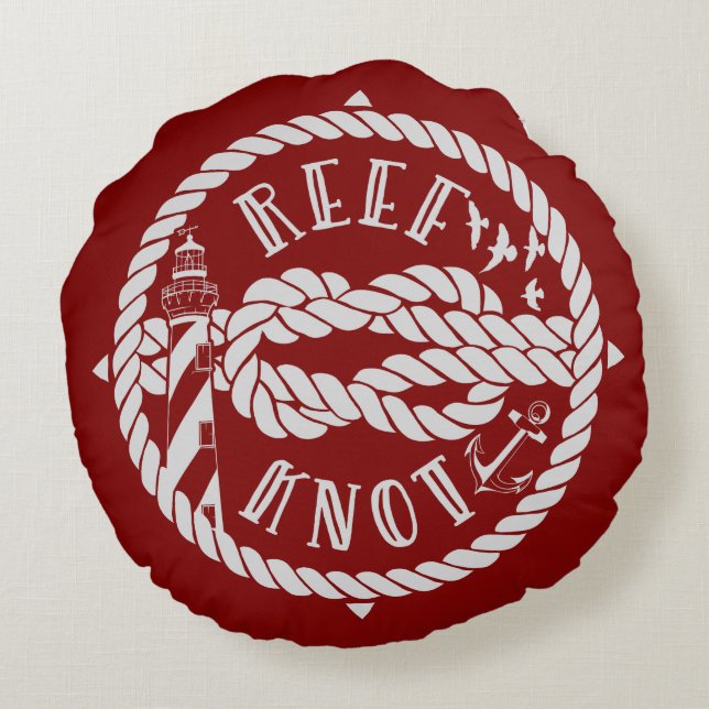 Reef knot fythouse rund kudde (Baksidan)