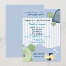 Reef Turtle (4x6) Boy Baby Shower-inbjudan Inbjudningar