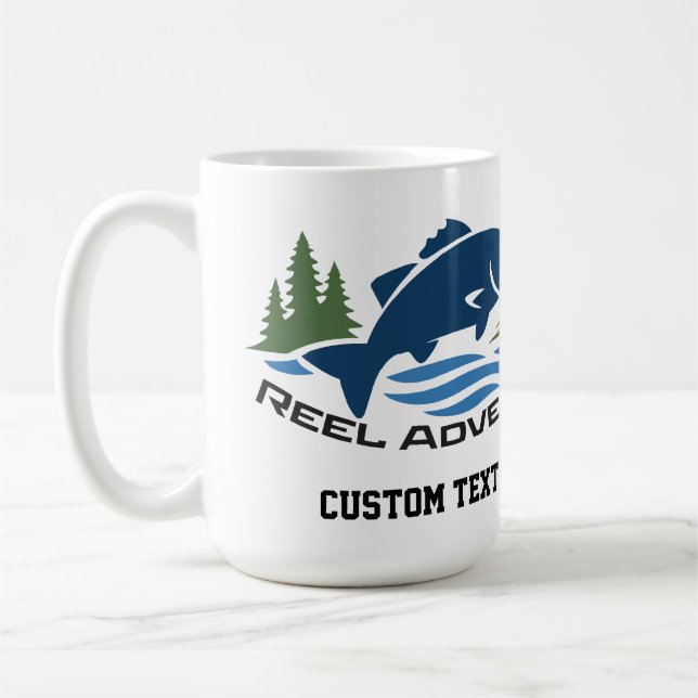 Reel Adventure sportfiske logotyp stil Kaffemugg (Vänster)