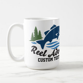 Reel Adventure sportfiske logotyp stil Kaffemugg