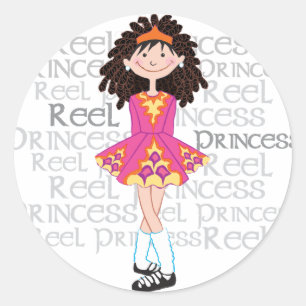 Reel Brunette Sticker Runt Klistermärke