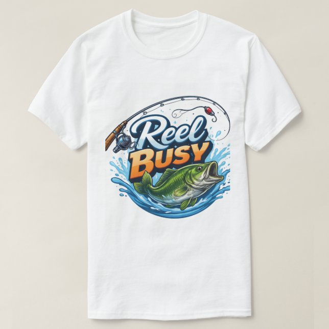 REEL BUSY- Fishing Shirt T (Design framsida)