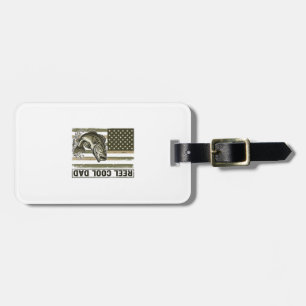 Reel Cool Dad Bass Fiske Flagga Vektor Design_1 Bagagebricka