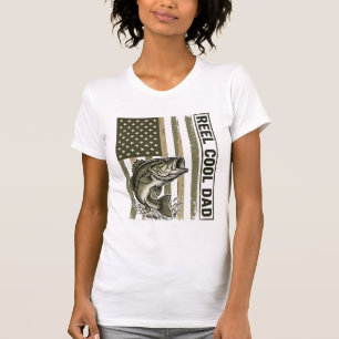 Reel Cool Dad Bass Fiske Flagga Vektor Design_1 T Shirt