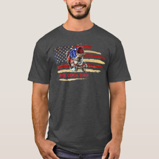 Reel Cool Dad Fishing Patriotic Day Flag T Shirt