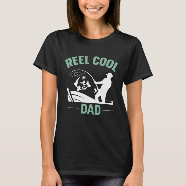 Reel Cool Dad Fishing Rure Structure Spoon Papa Da T Shirt (Framsida)