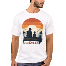 Reel Cool Dad Fiske Far Son Solnedgång T-Shirt