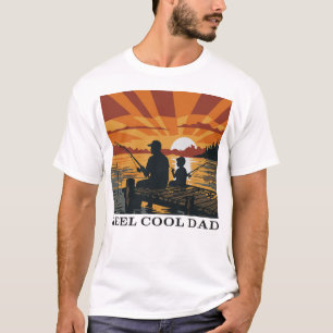 Reel Cool Dad Fisketräninga Far Son Solnedgång T-S T Shirt